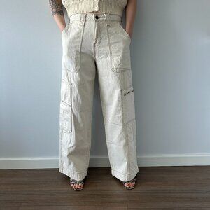 Wild Fable Off White High-Rise Cargo Jeans
